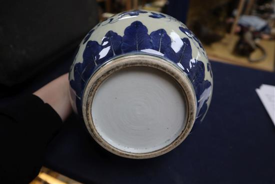 A Chinese blue and white double gourd vase height 34cm